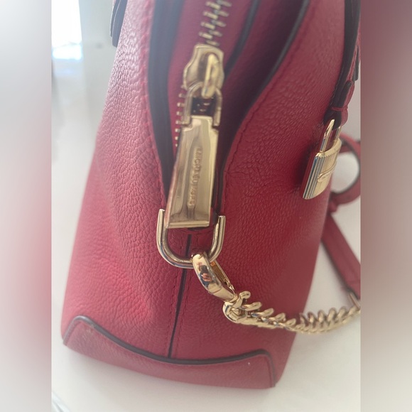 Michael Kors Studio Mercer large Dome Satchel Bag in dark Sangria - Picture 5 of 16